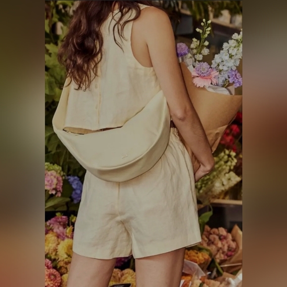 July Handbags - July Everyday Crescent Bag in Color Natural 100% Cotton Used 1x Only